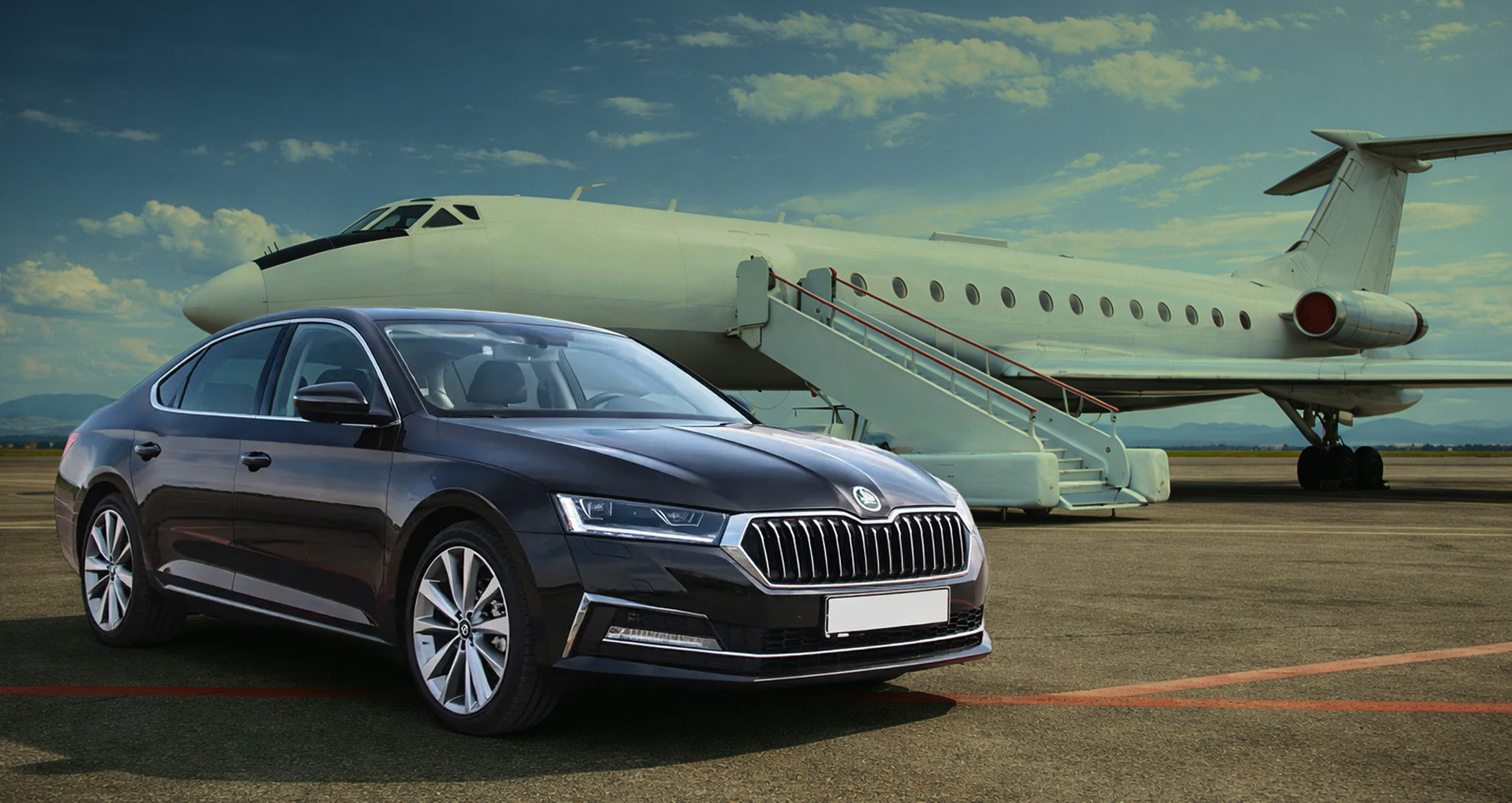 Luxury vehicle at Tivat Airport